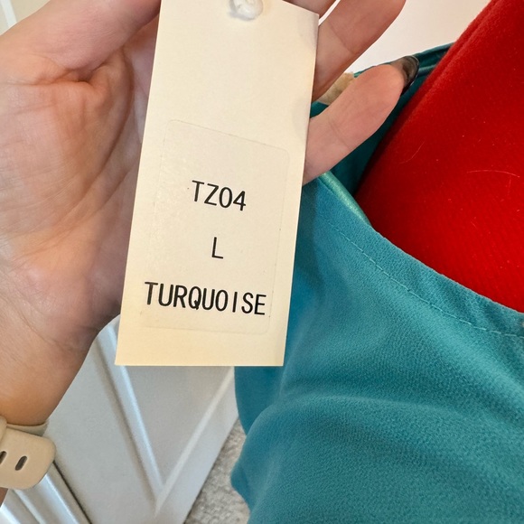 Maya, cute summer dress. Turquoise. Lined and light weight. Fun and flirty. NWT - Picture 6 of 8